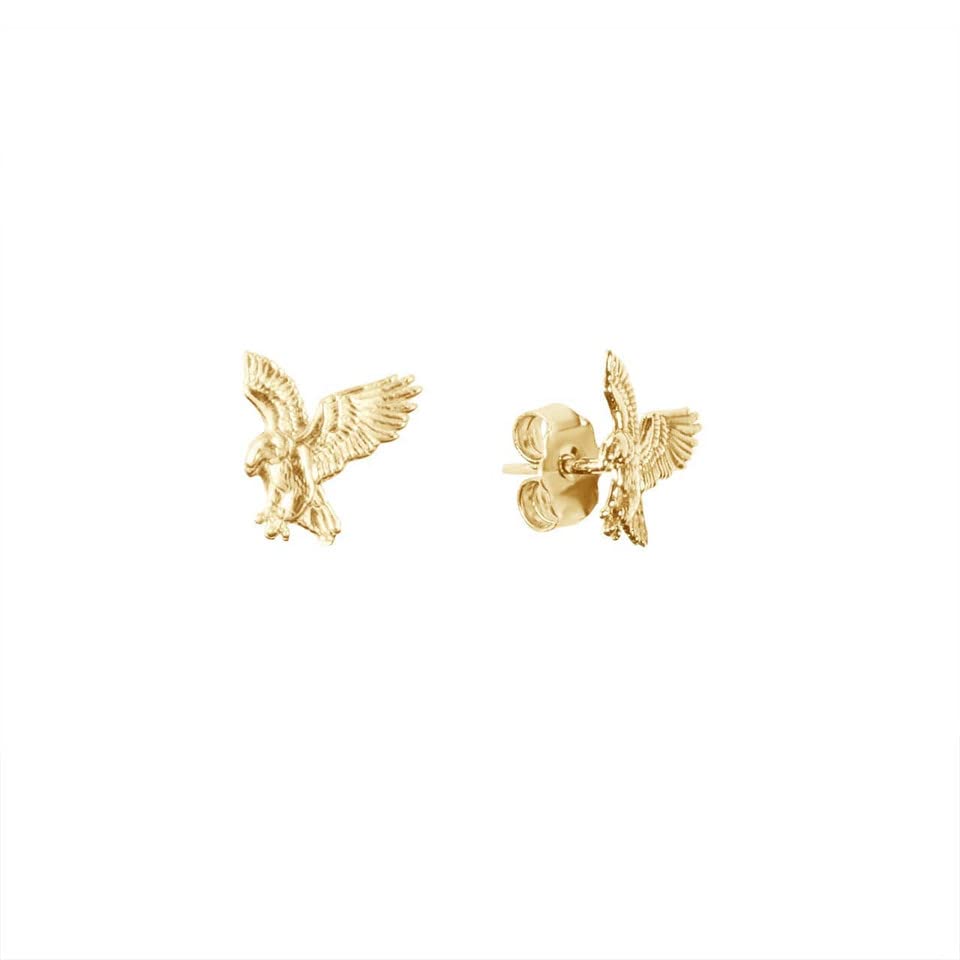Bald Eagle Gold Stud Earrings