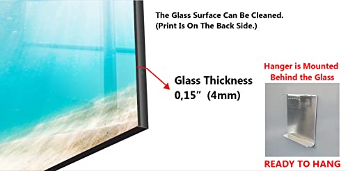 Swimming Sea Turtle Glass Wall Art