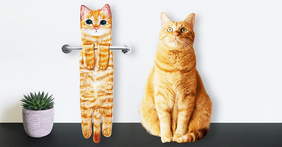 Cute Decorative Cat Hand Towel