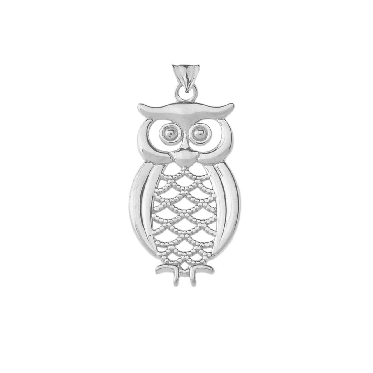 Owl Pendant Necklace in Sterling Silver