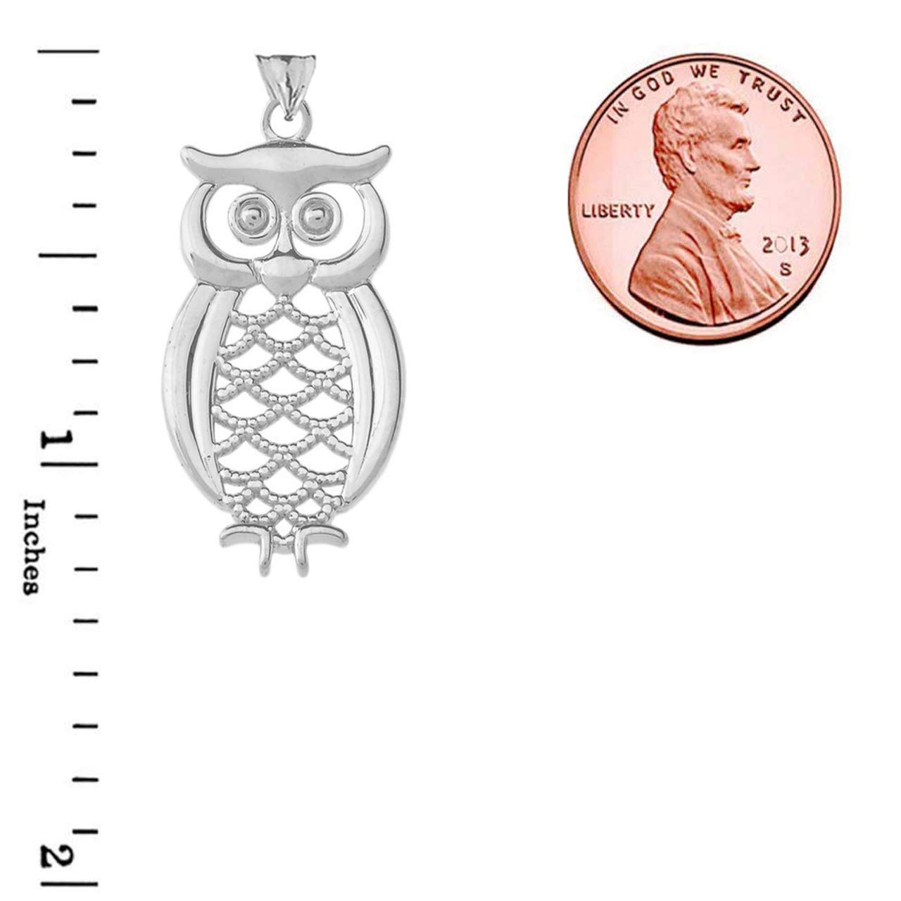 Owl Pendant Necklace in Sterling Silver
