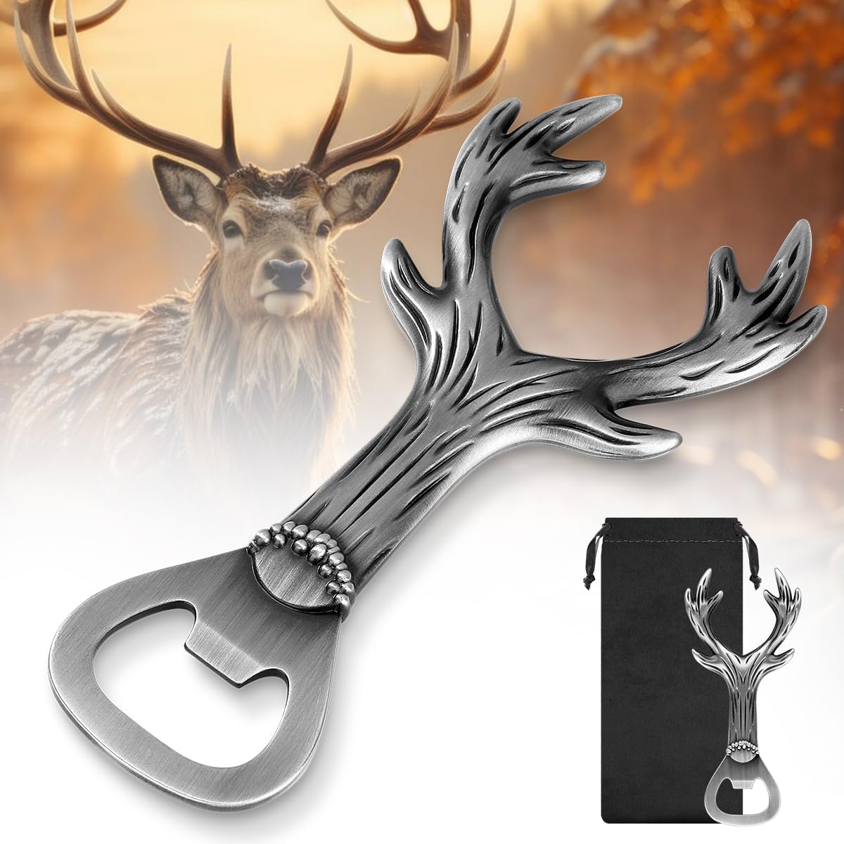deer antler shaped bottle opener in silver colour