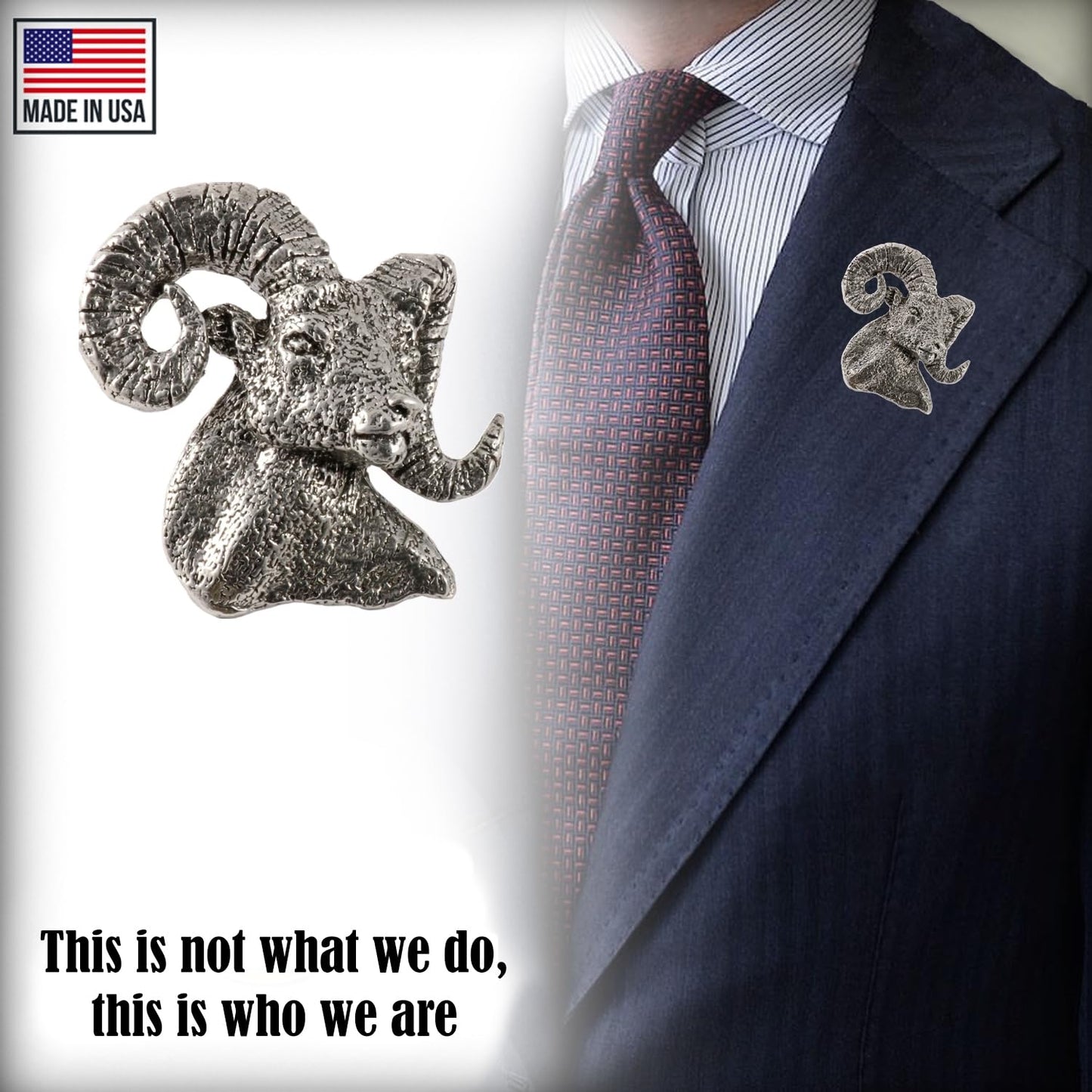 Bighorn Sheep Hat Pin, Lapel Pin, Brooch
