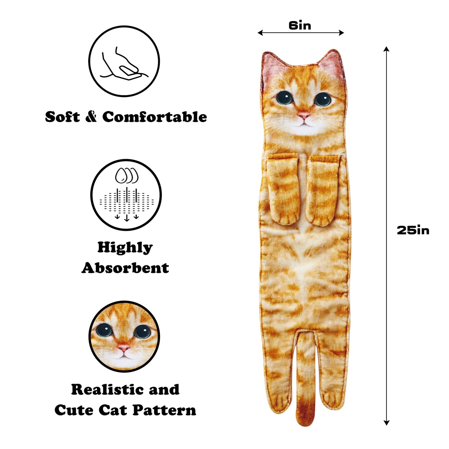 Cute Decorative Cat Hand Towel