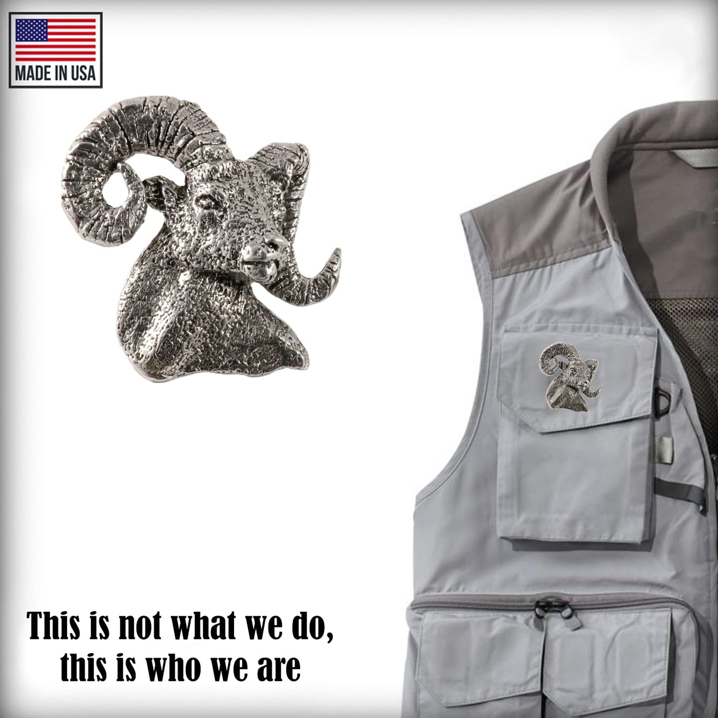 Bighorn Sheep Hat Pin, Lapel Pin, Brooch