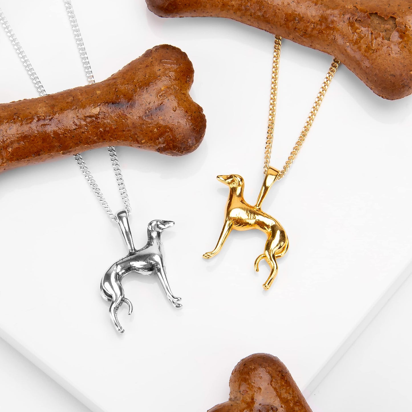 Greyhound Necklace in Sterling Silver and 24ct Gold Plate