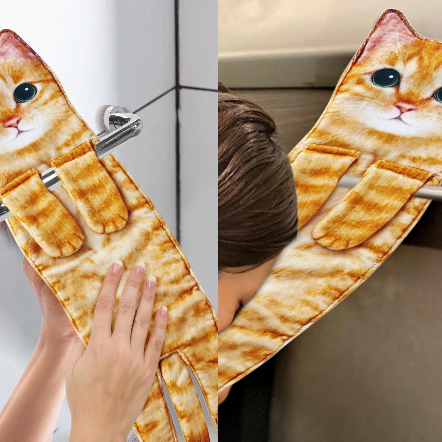 Cute Decorative Cat Hand Towel