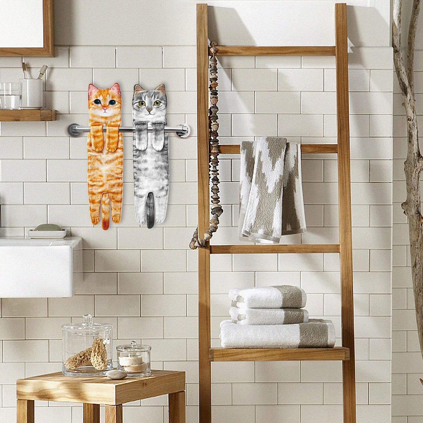 Cute Decorative Cat Hand Towel