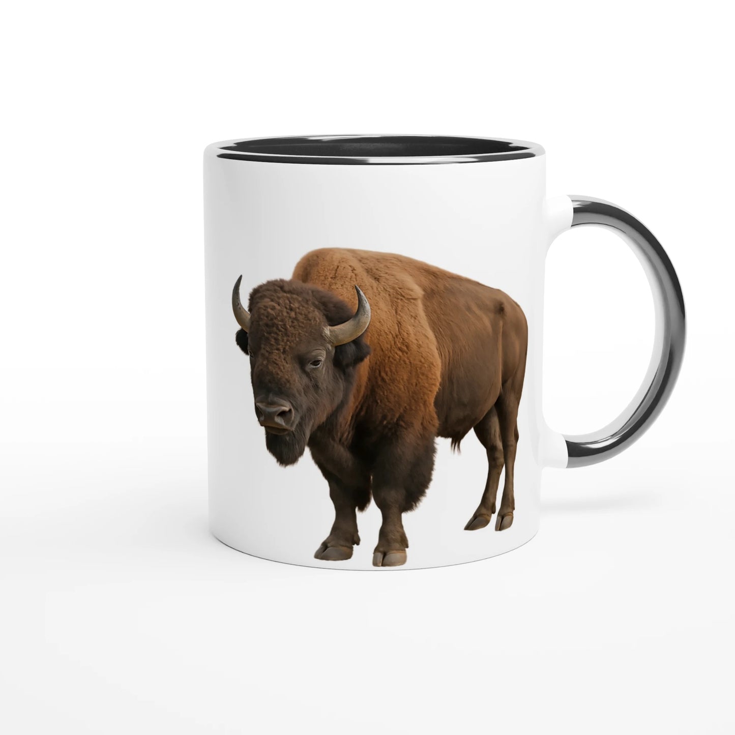 american bison on a white coffee mug