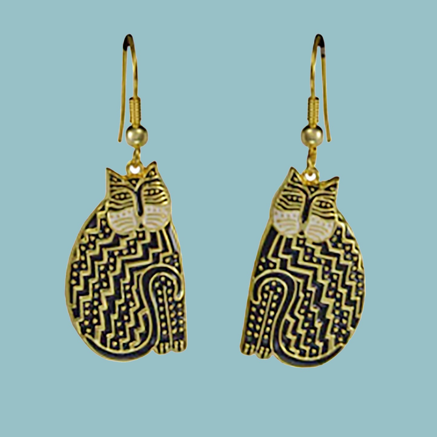 Cat Design Earrings - Laurel Burch