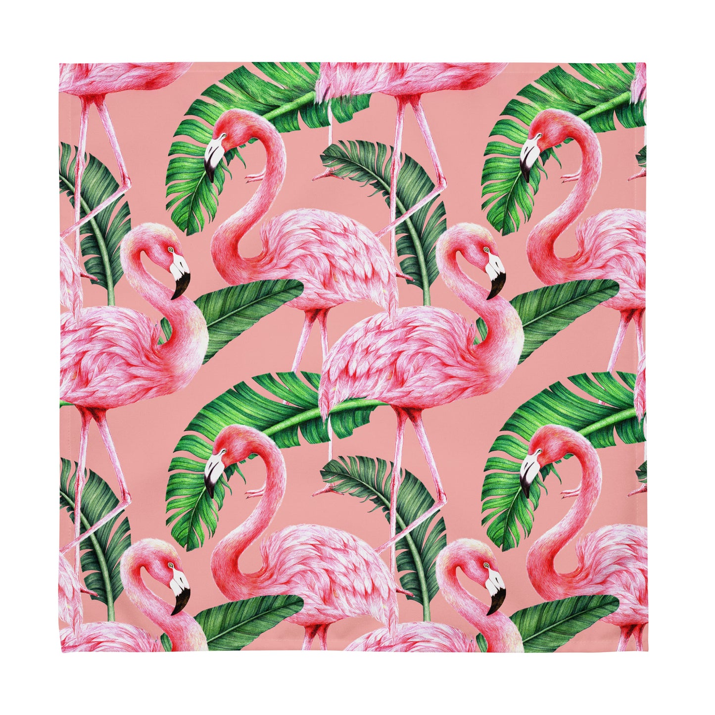 napkin decorated with a pink flamingo design