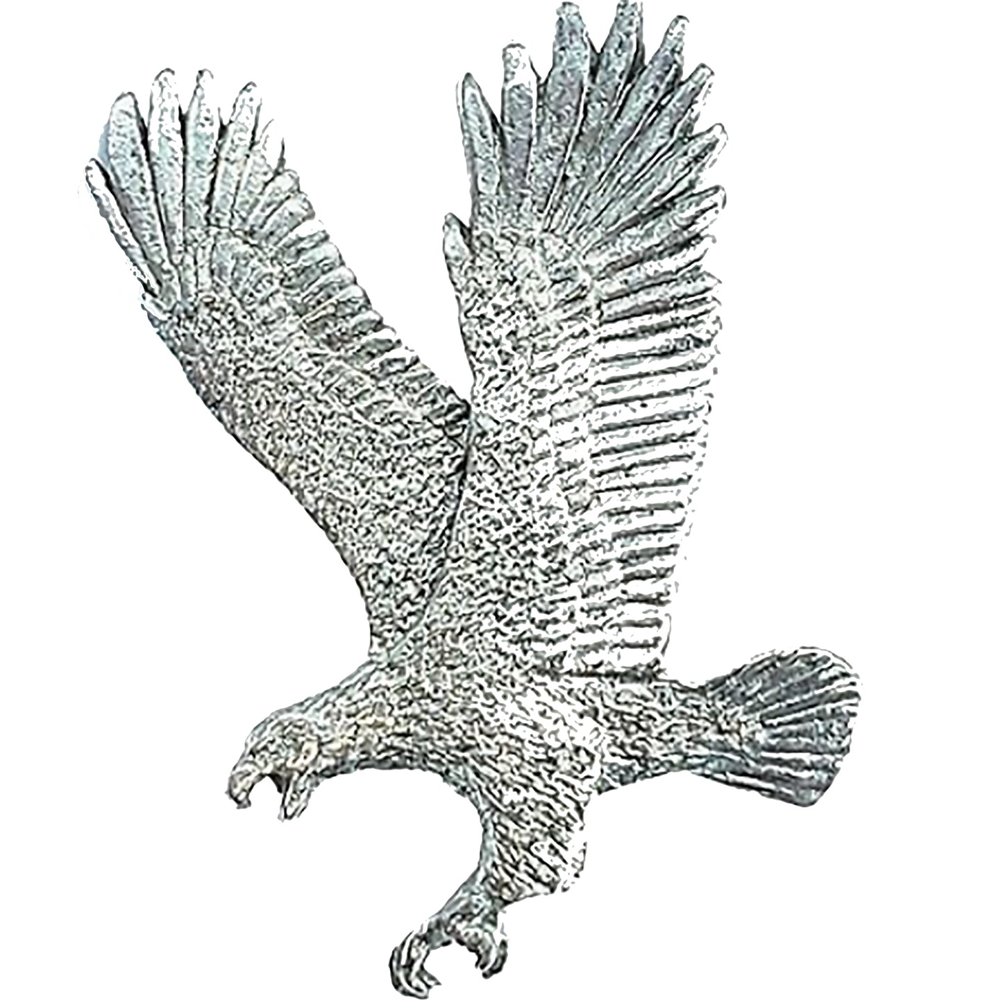 pewter bald eagle lapel pin on white background