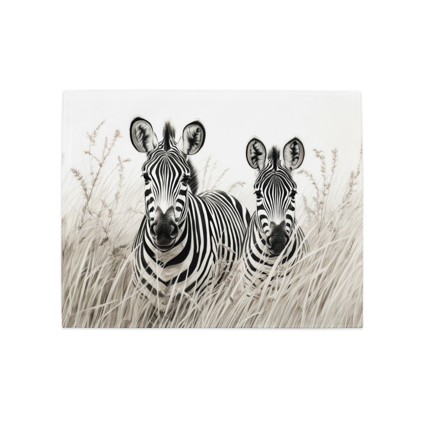 table placemat with a zebra design on a neutral background