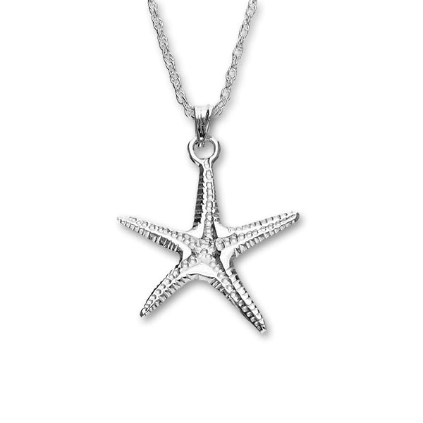 Starfish Pendant Necklace in Sterling Silver