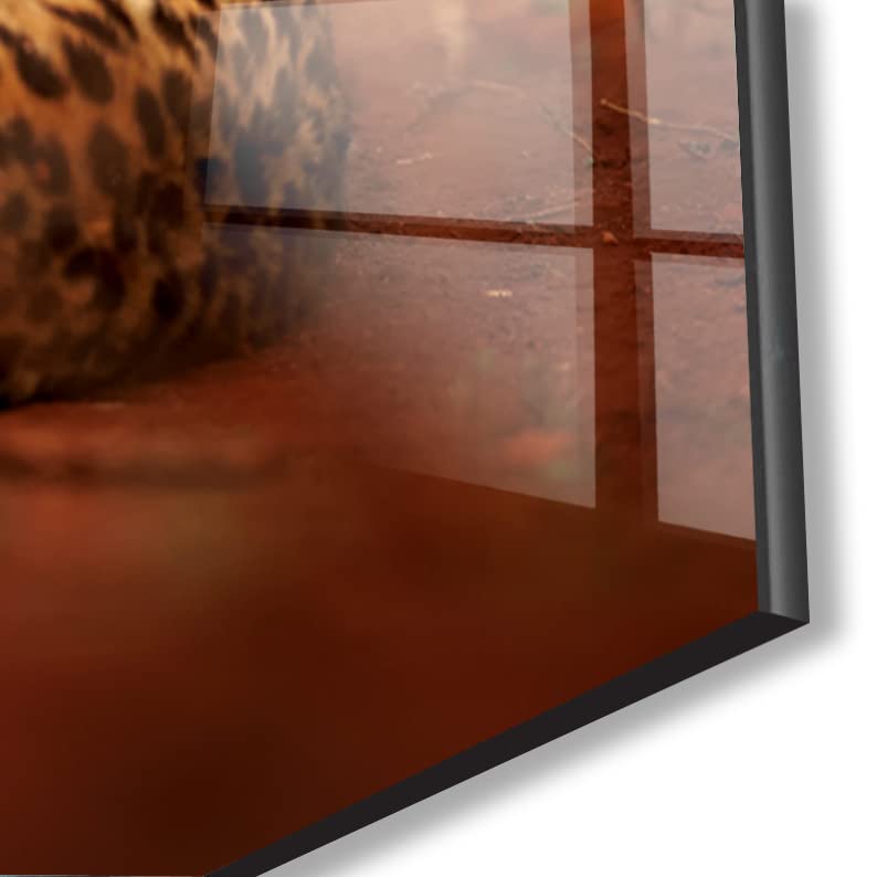African Cheetah Glass Wall Art