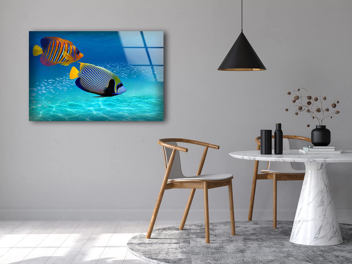Tropical Reef Fish Glass Wall Art