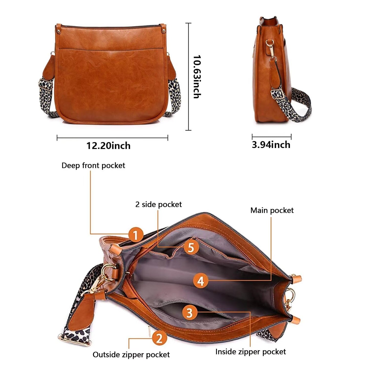 Vegan Leather Crossbody or Shoulder Bag