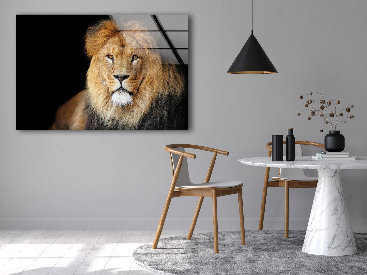 Majestic African Lion Glass Wall Art