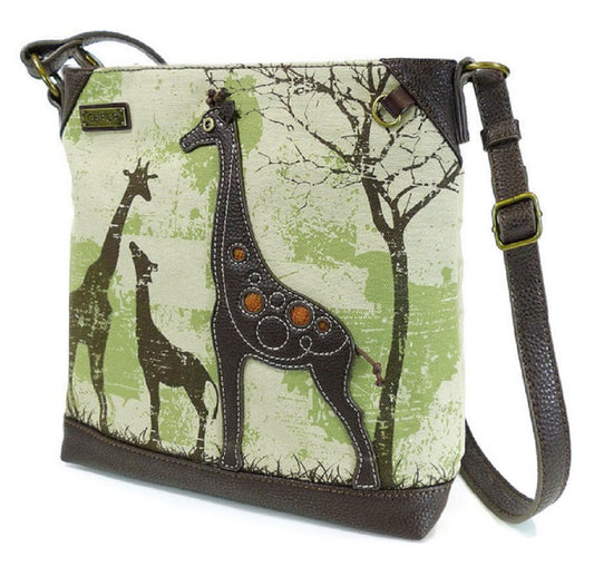 Safari Canvas Crossbody Bag With Giraffe