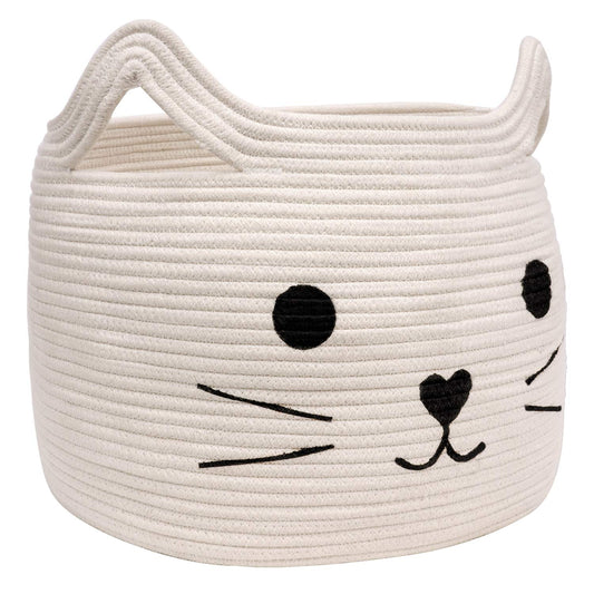 Cats Face Cotton Rope Storage Basket