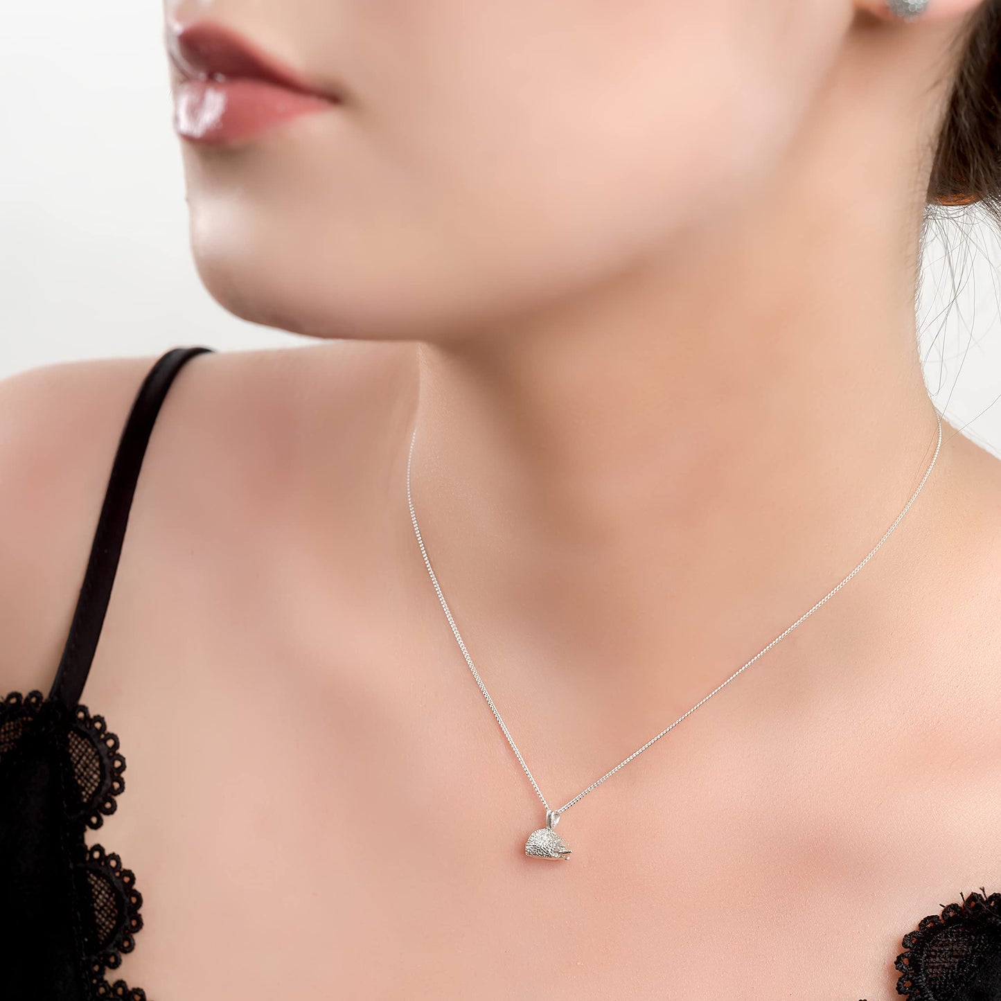 Hedgehog Necklace in Sterling Silver