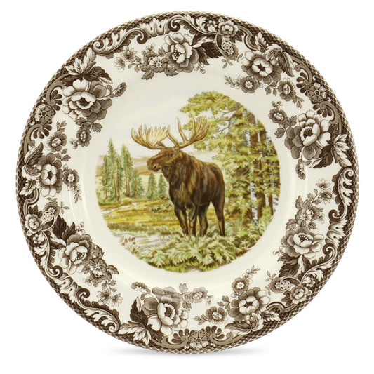 wild moose design on a spode dinner plate