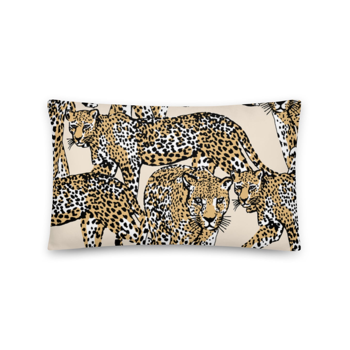 A soft throw pillow printed with Cheetahs