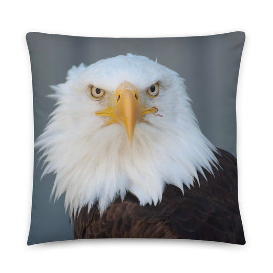 Throw Pillow with Bald Eagle Print