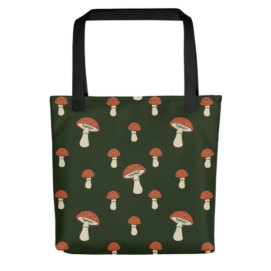 Tote Bag with Mushroom Print
