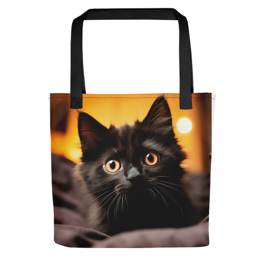 Tote bag printed with a kitty cat