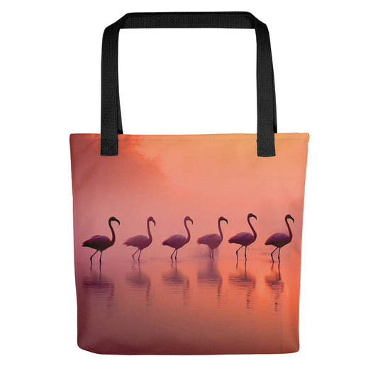 Tote bag printed with flamingos