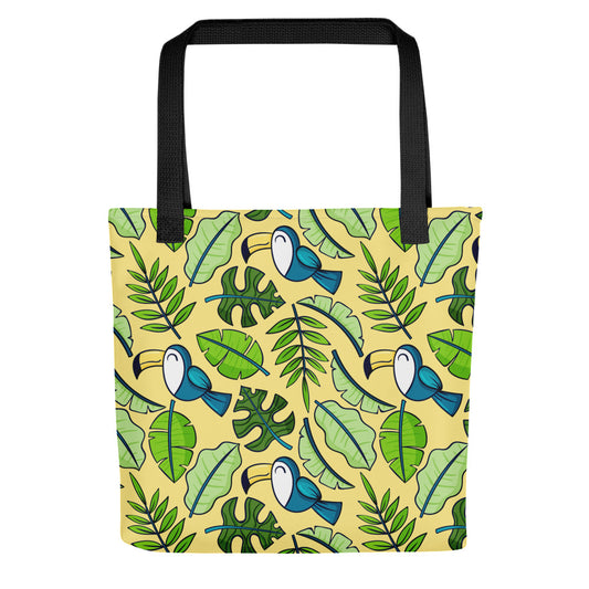 Tote bag printed with toucans