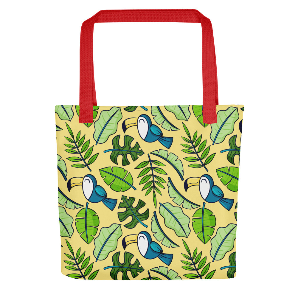 Tote bag printed with toucans