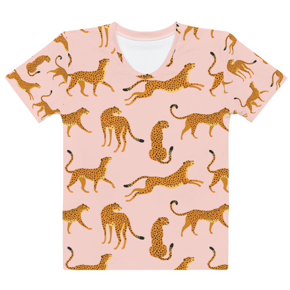 Womens T-shirt Printed with a Cheetah Print