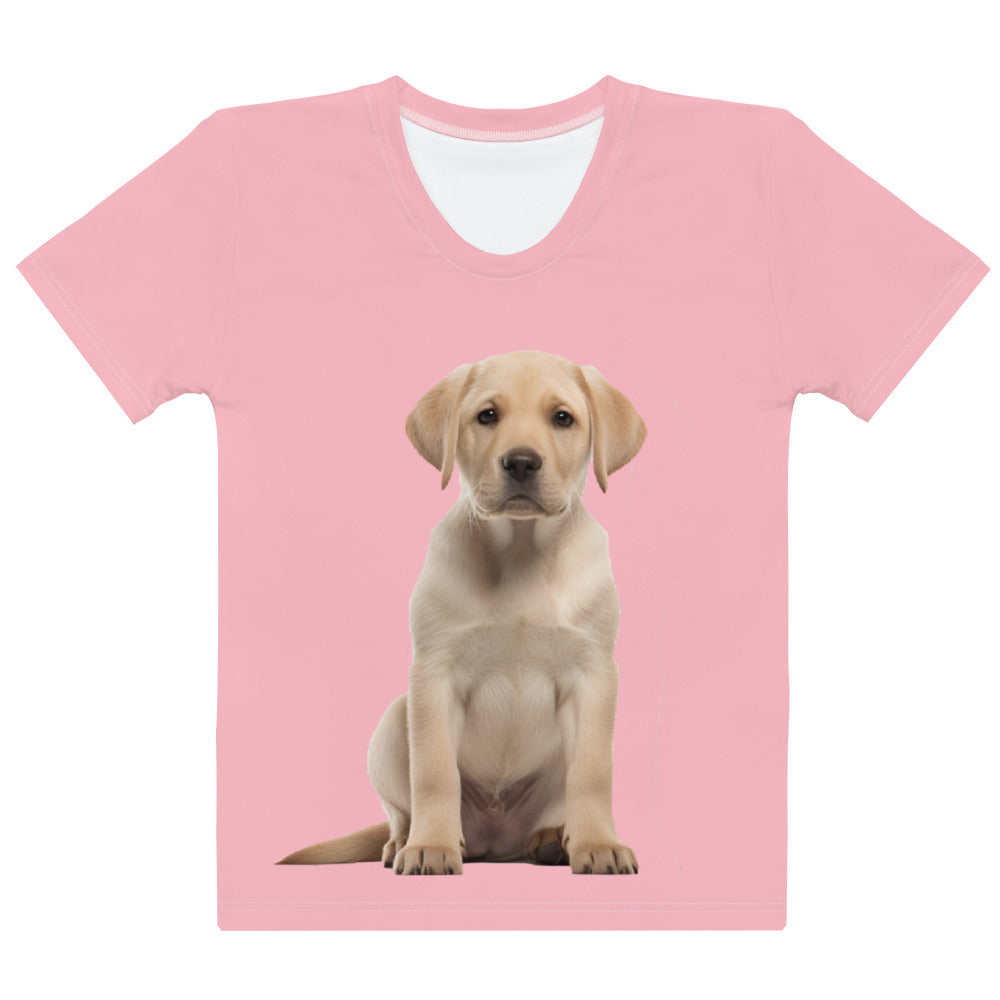 Womens T-Shirt printed with a Labrador puppy