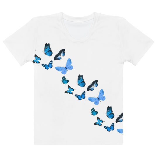 Womens T-Shirt printed with Flying Butterflies