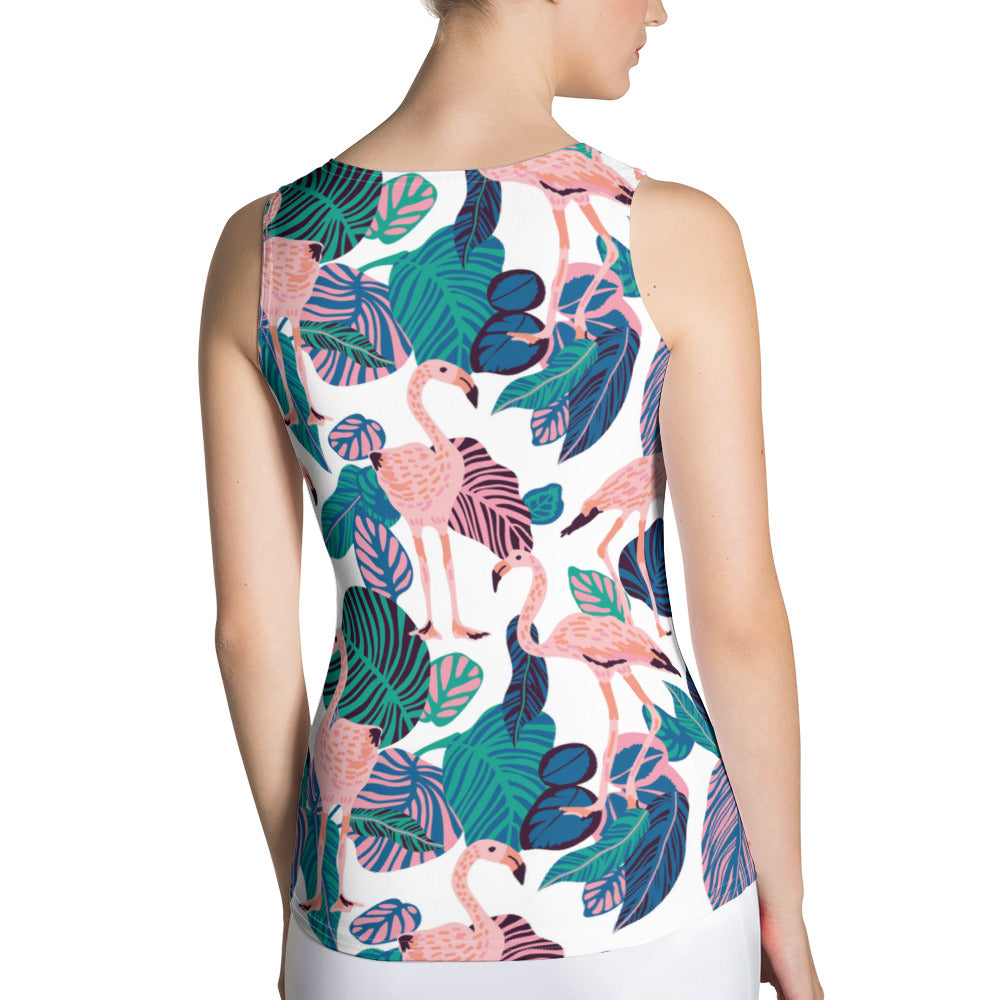 Womens Tank Top Printed All-over with Flamingos