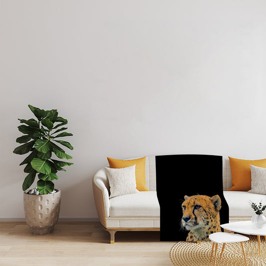 Throw Blanket with Cheetah Portrait