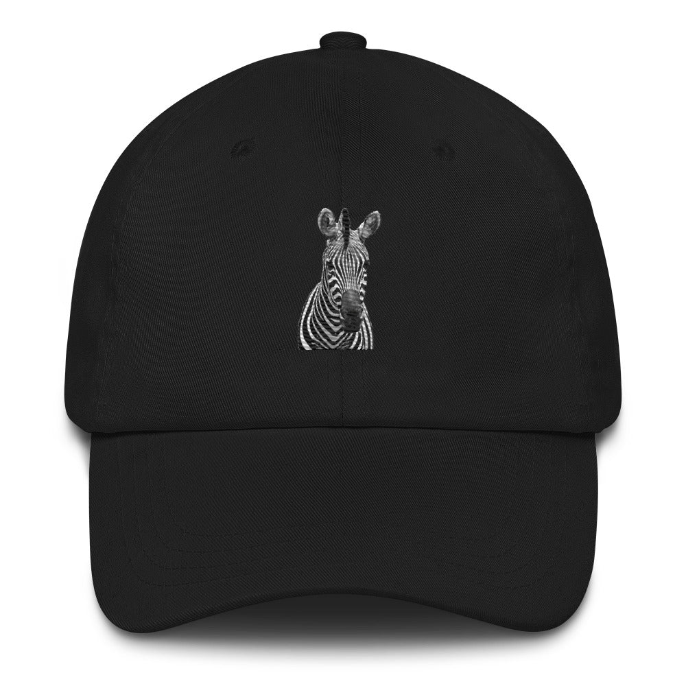 Classic Dad Cap embroidered with a Zebra Portrait