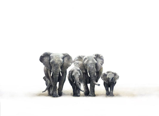 Elephants Motoring - Print by Wildlife Artist Sue Dickinson