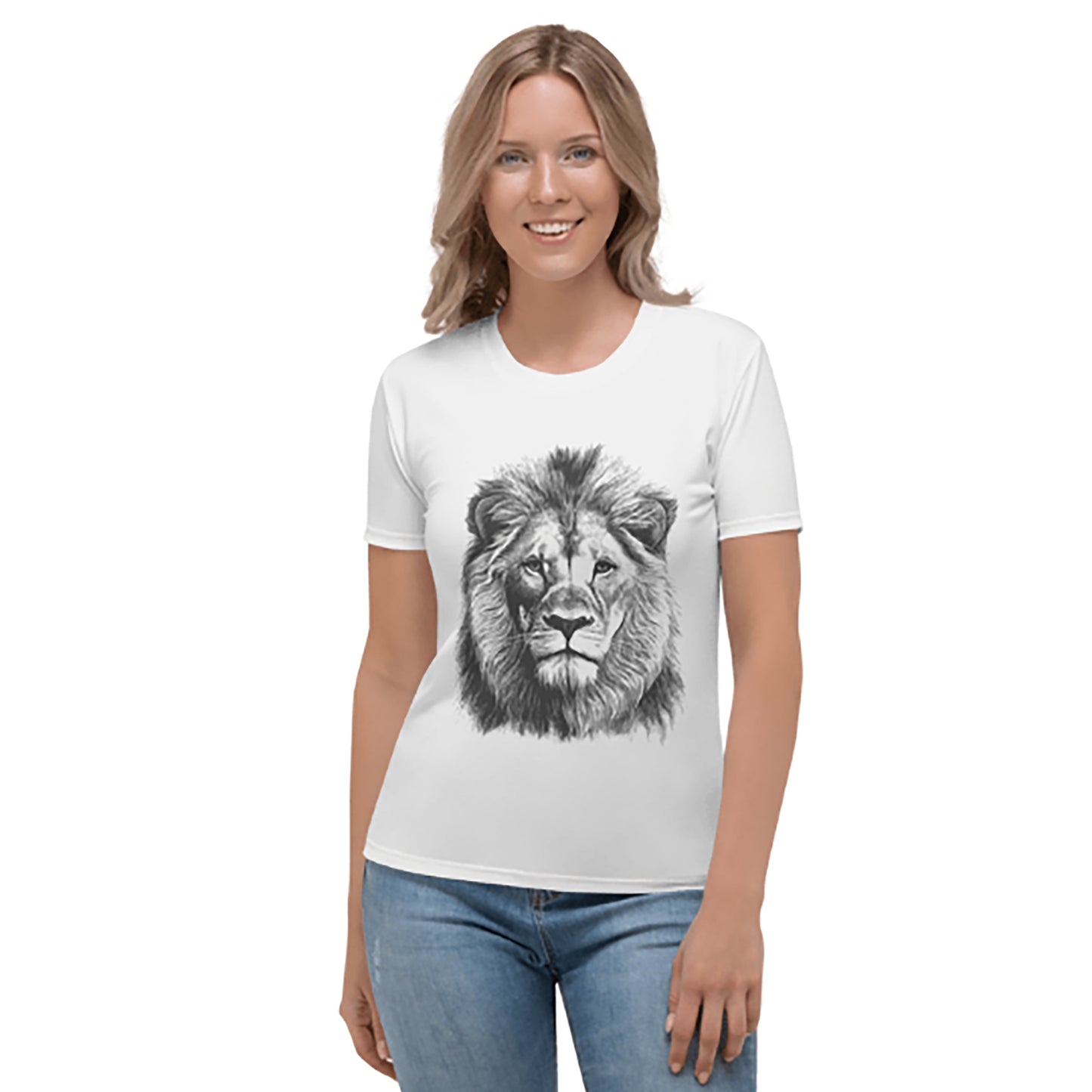 Women and Men's (Unisex) T-Shirts printed with a portrait of a lion
