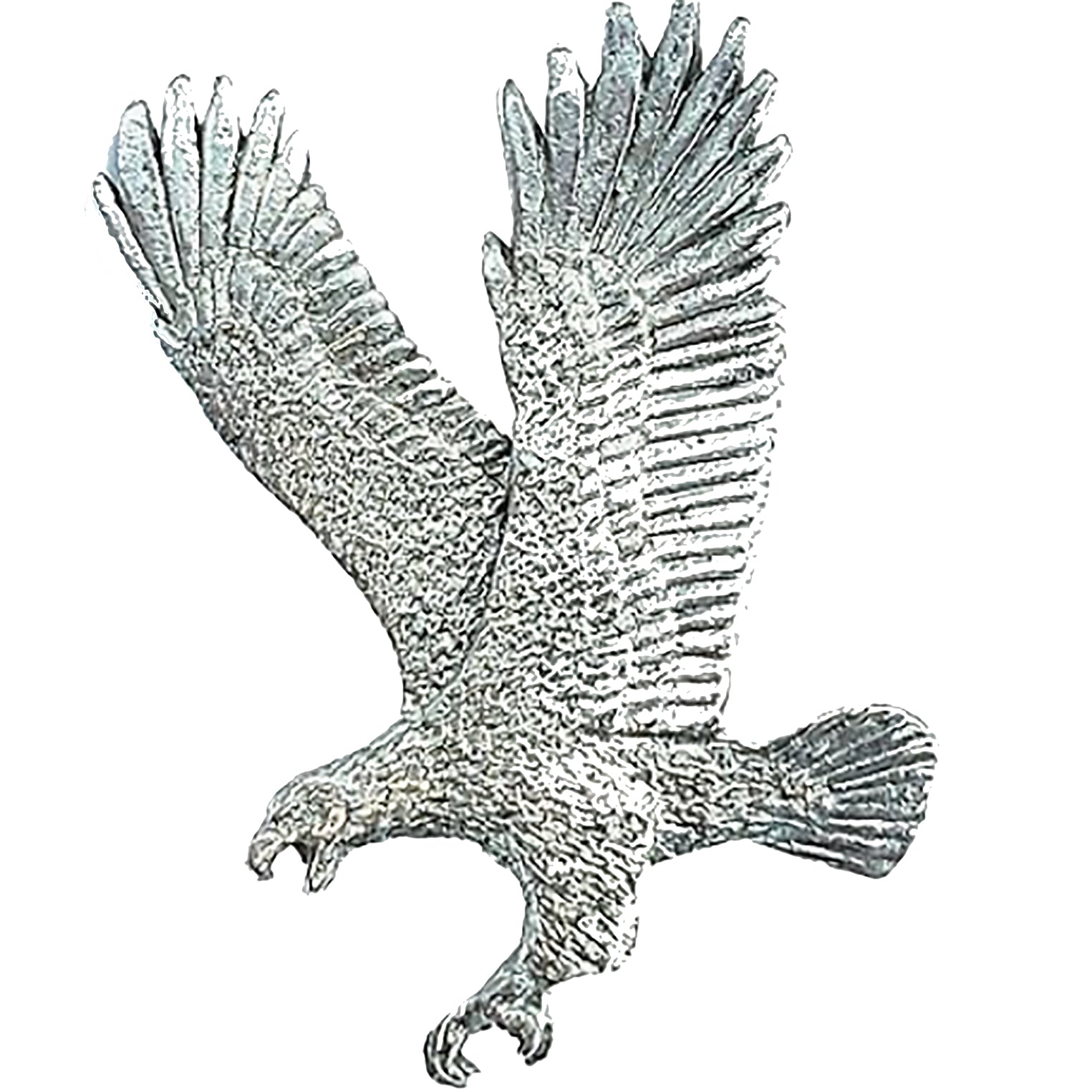 pewter bald eagle lapel pin on white background