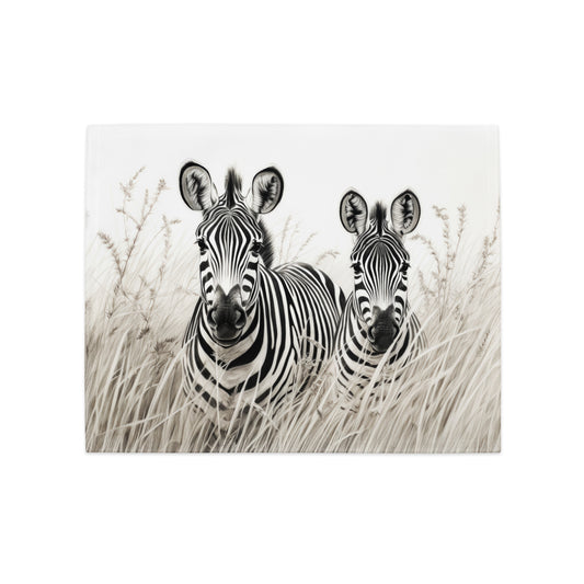 table placemat with a zebra design on a neutral background