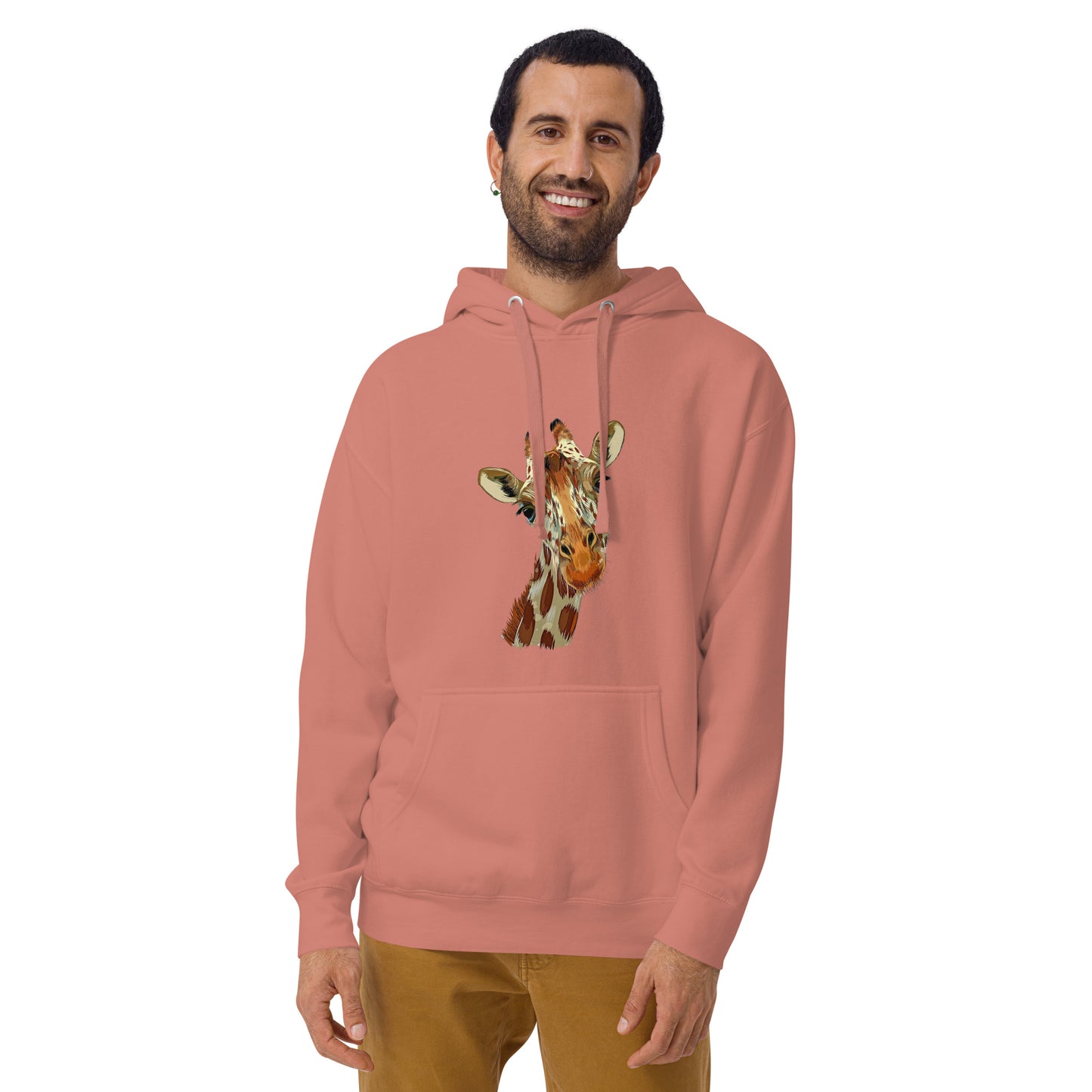 Men and womens Hoodie printed with a giraffe