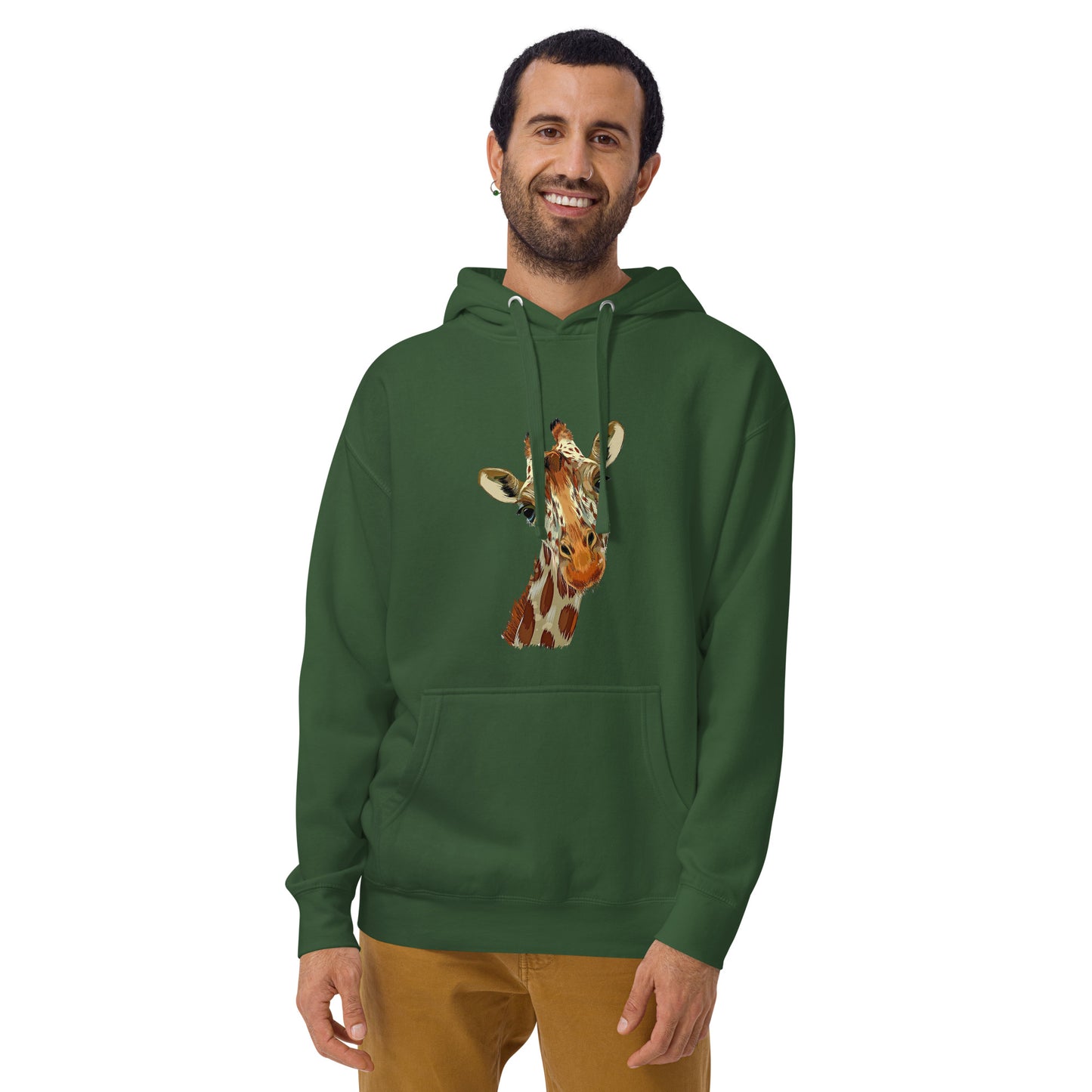 Men and womens Hoodie printed with a giraffe