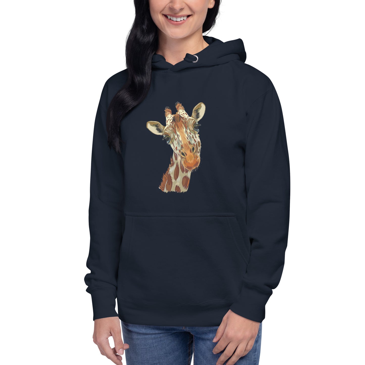 Women and Men's (Unisex) Hoodie printed with a Giraffe