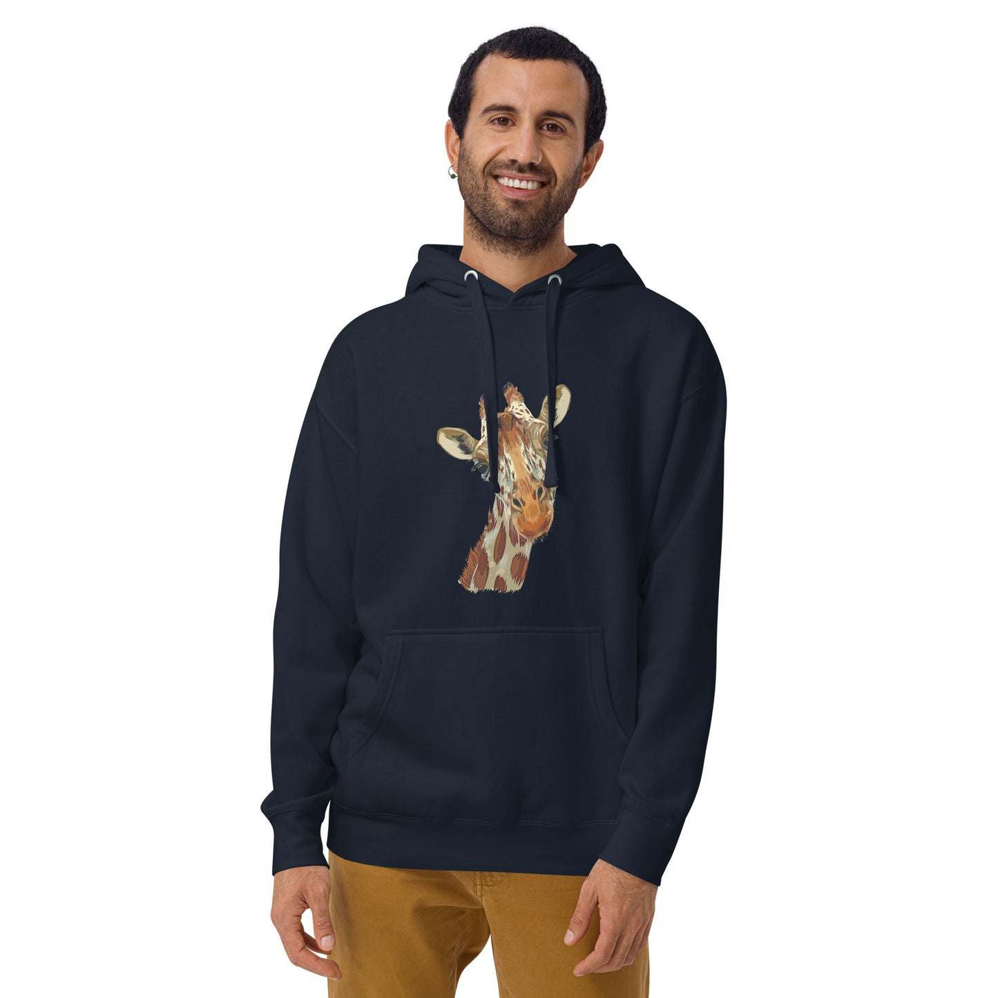 Men and womens Hoodie printed with a giraffe