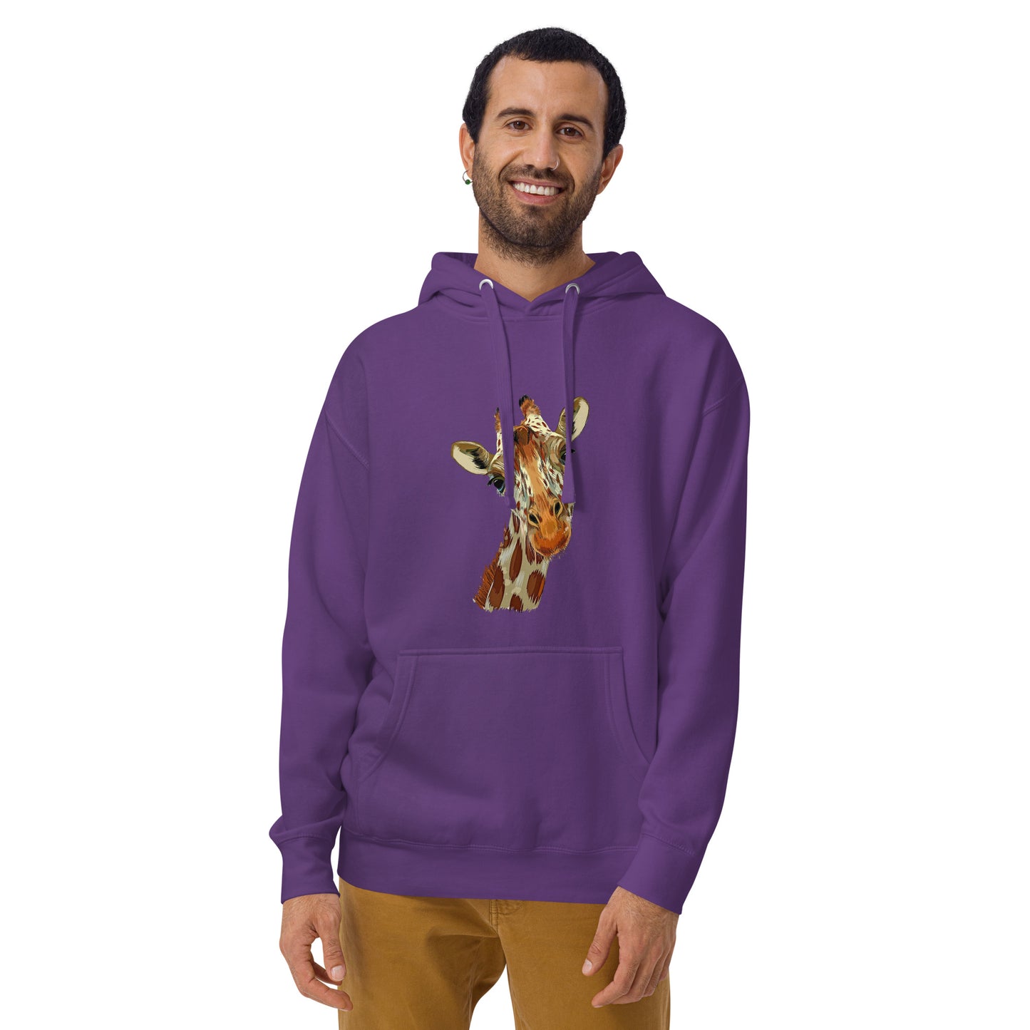 Men and womens Hoodie printed with a giraffe