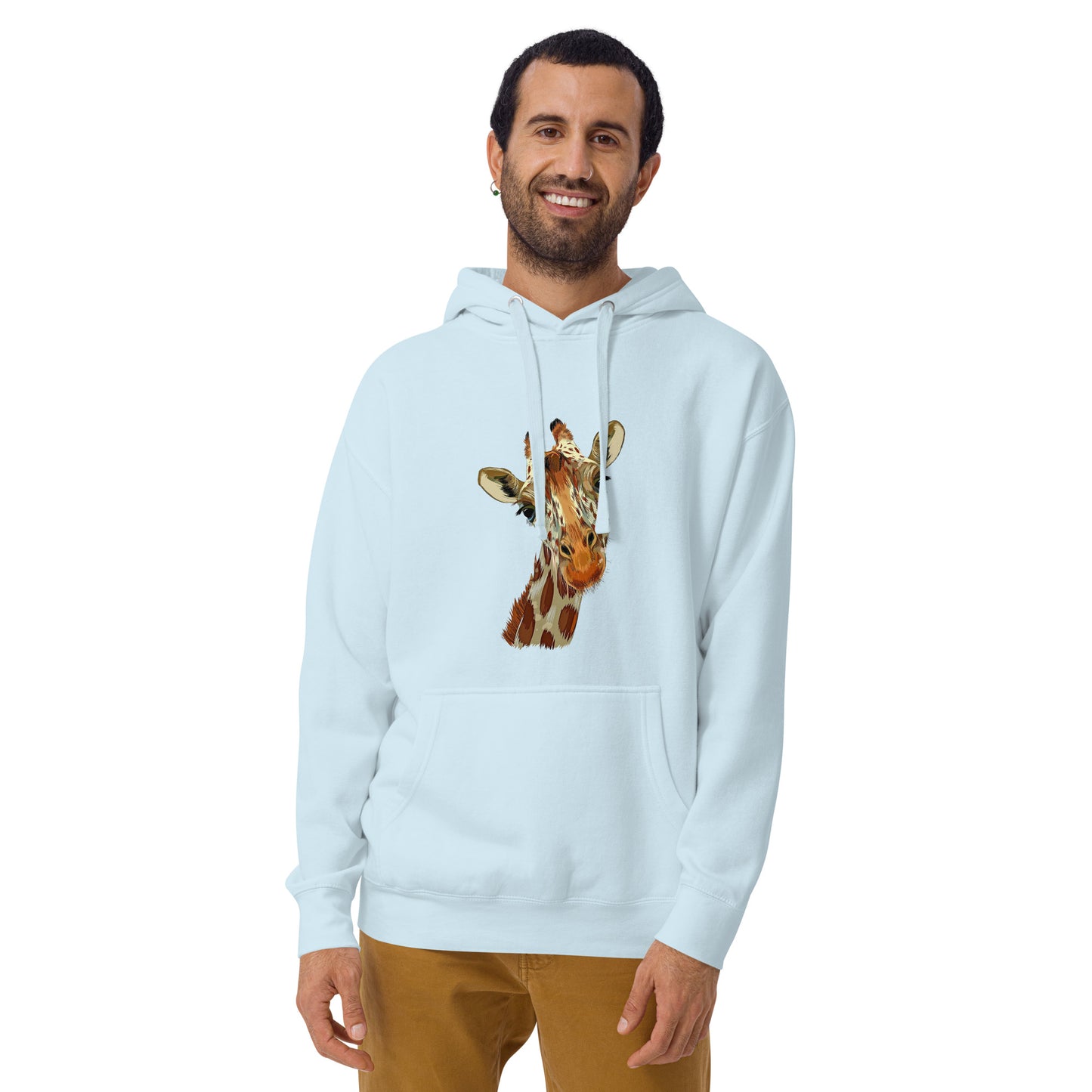 Men and womens Hoodie printed with a giraffe