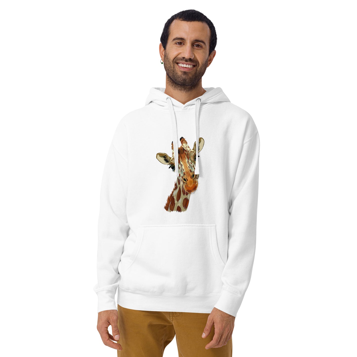 Men and womens Hoodie printed with a giraffe